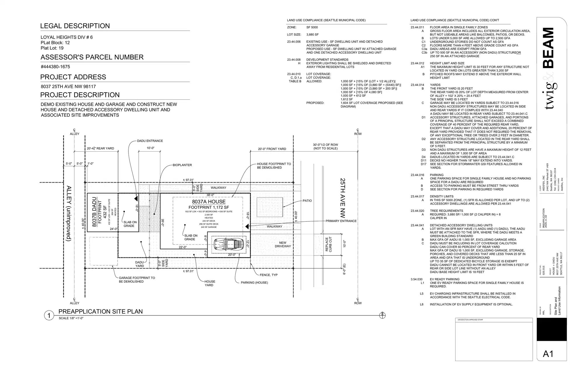 Site plan for 8037 25th Ave NW