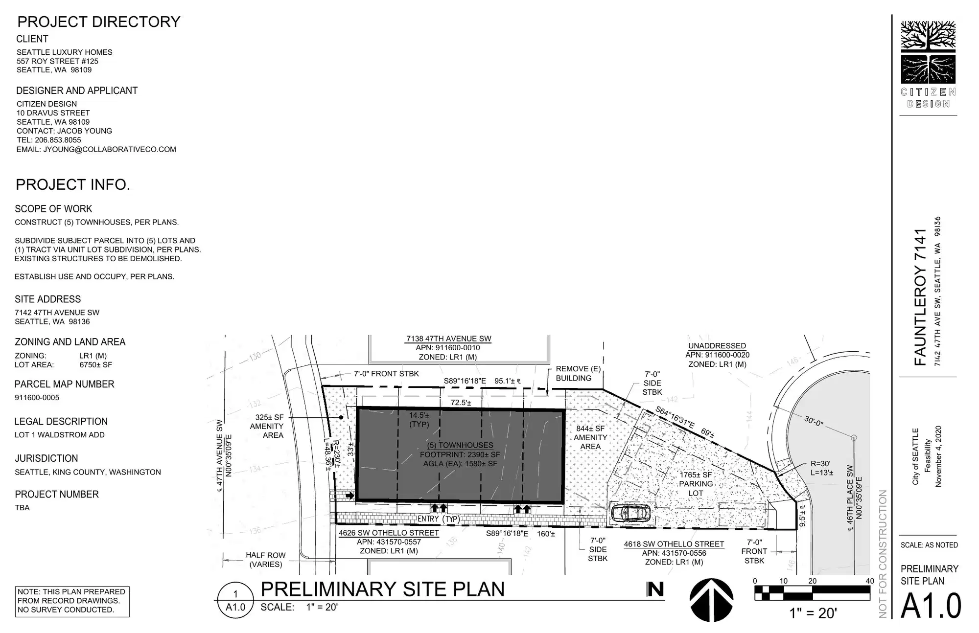 Site plan for 7142 47th Ave SW