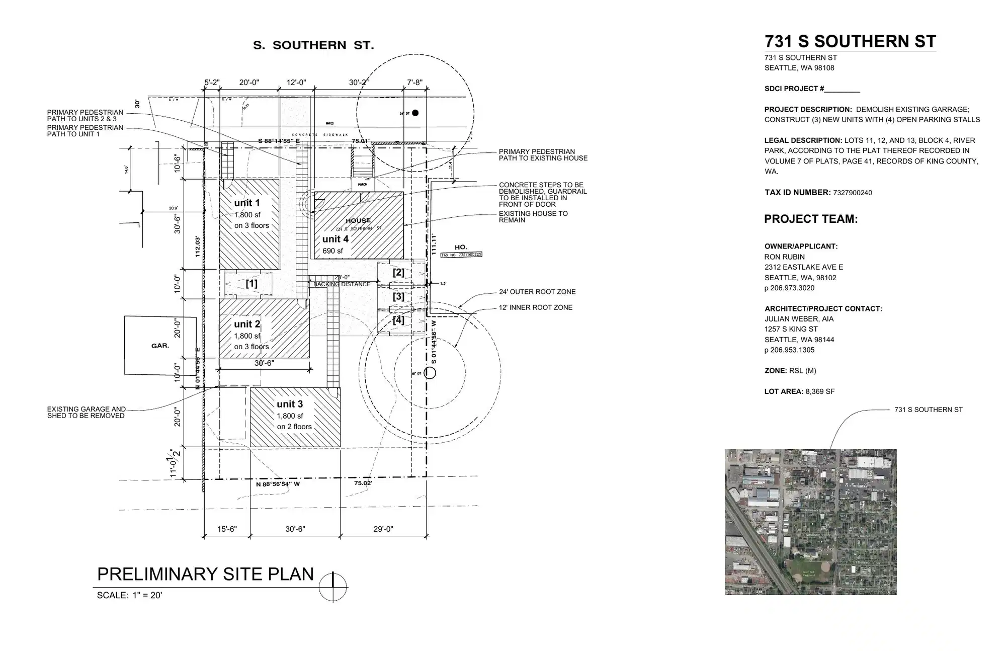Site plan for 727 S Southern St