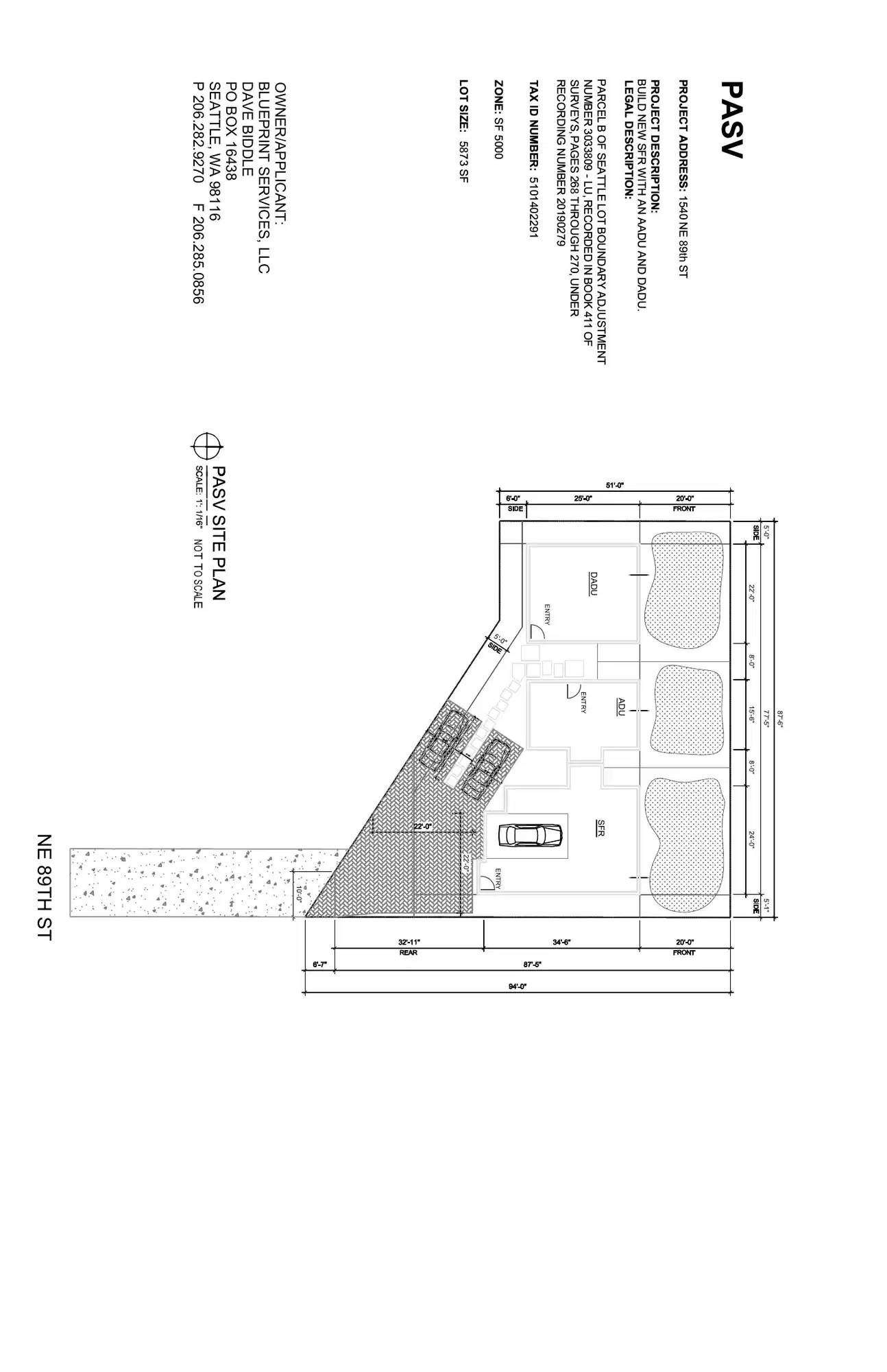 Site plan for 1540 NE 89th St