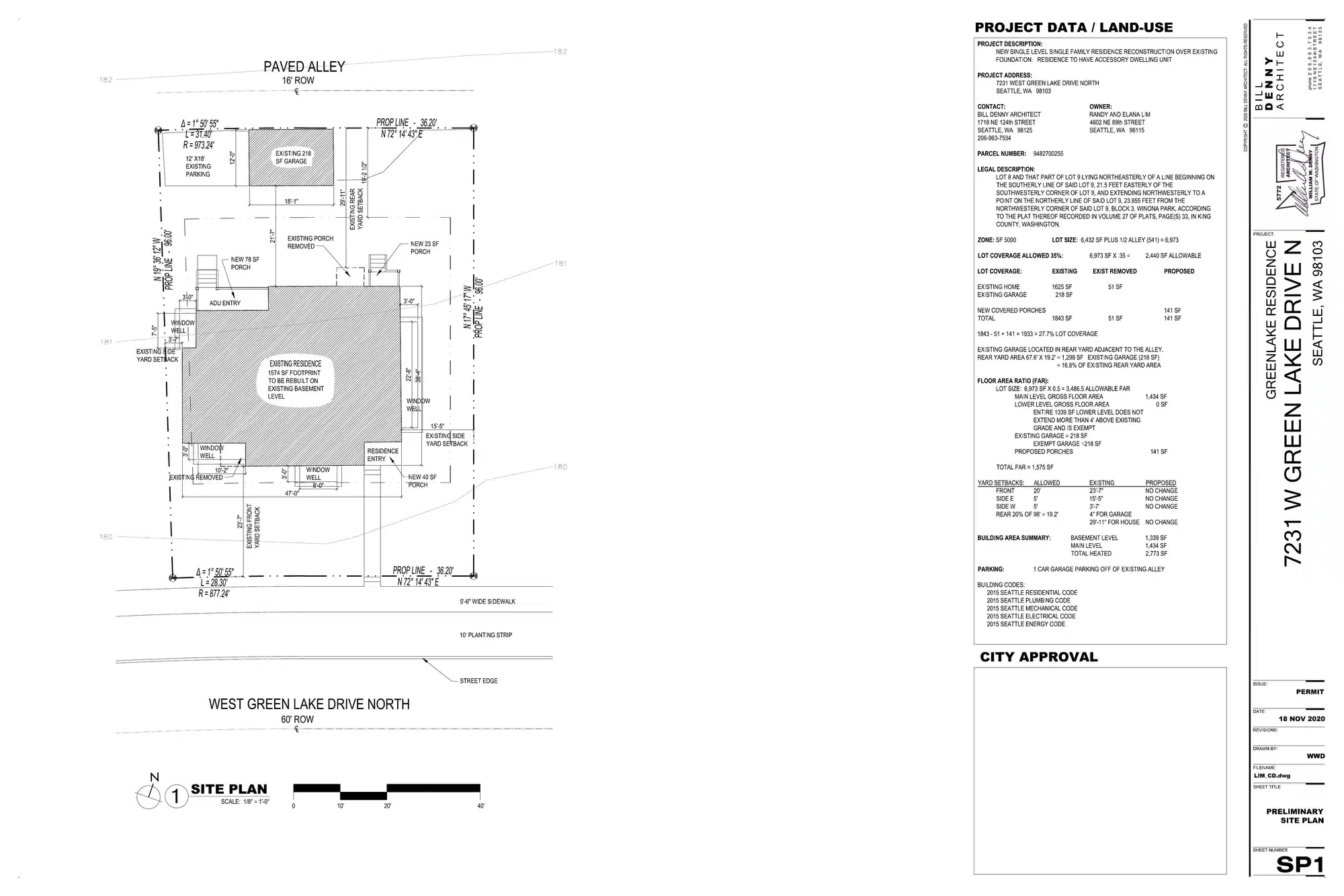 Site plan for 7231 West Green Lake Dr N