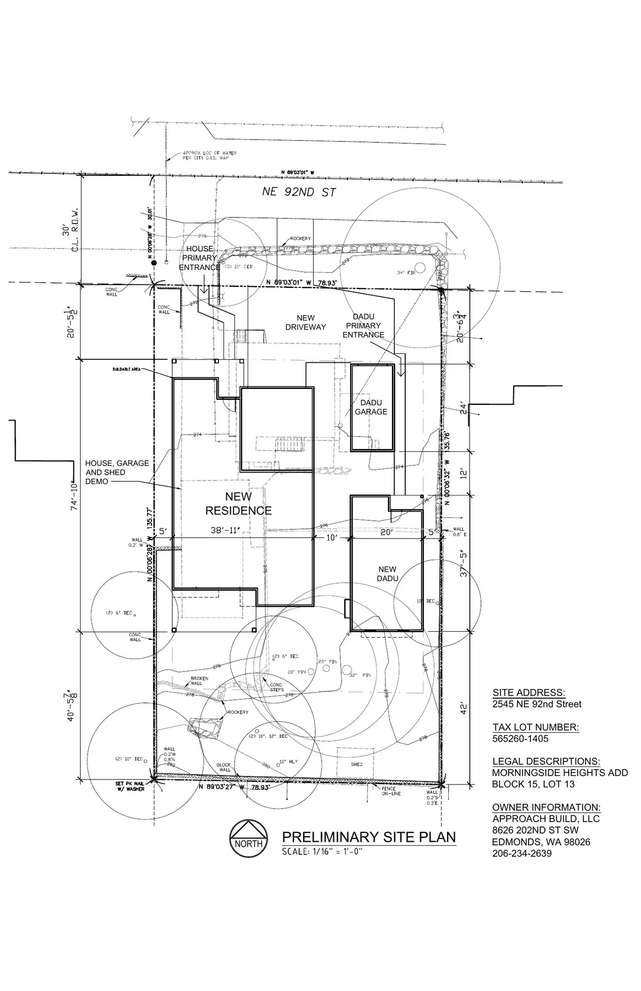 Site plan for 2545 NE 92nd St