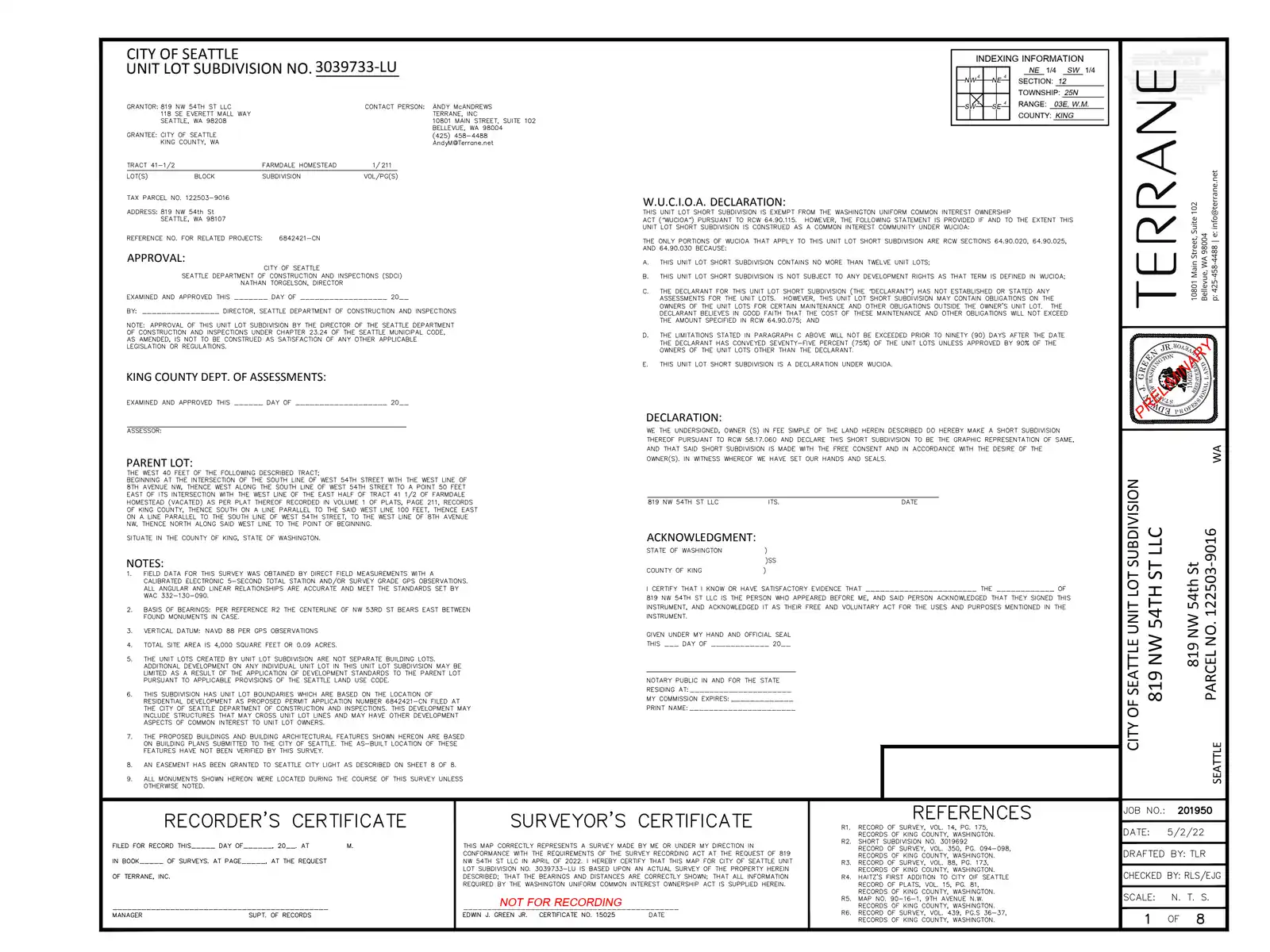 Site plan for 821 NW 54th St