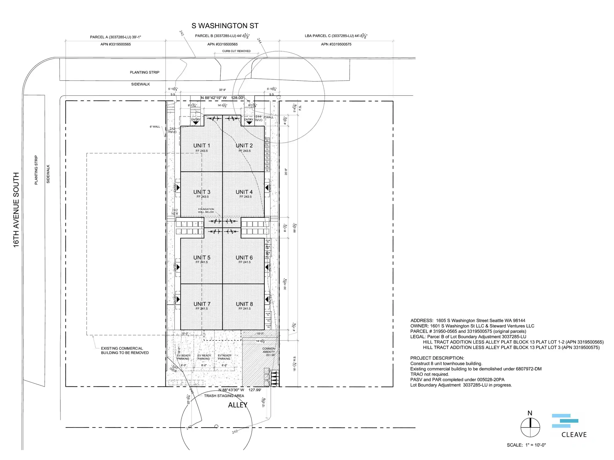 Site plan for 1605 S Washington St
