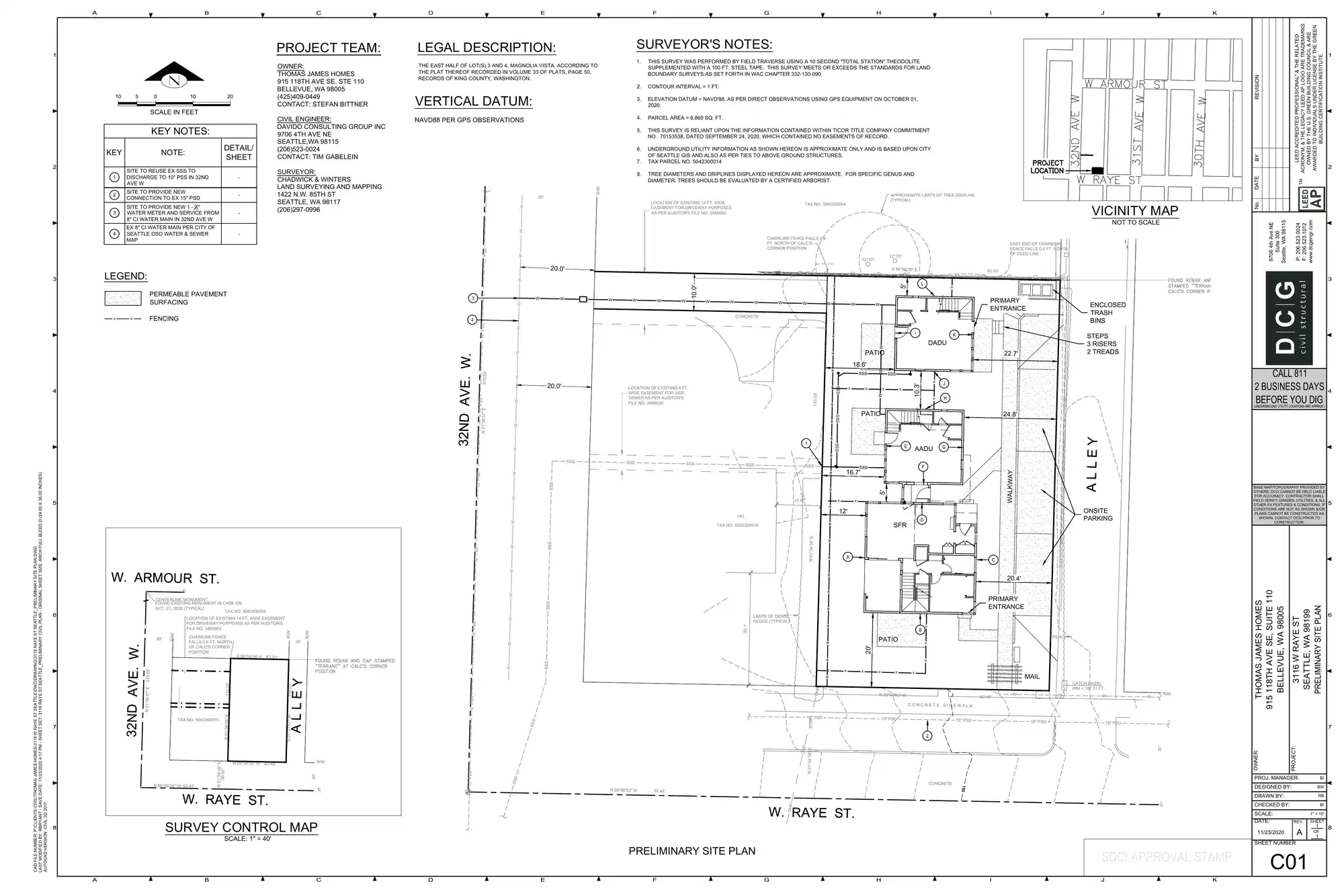 Site plan for 3116 W Raye St