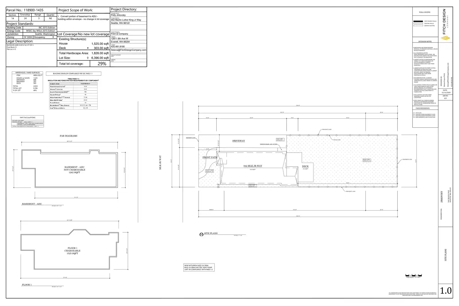 Site plan for 942 M L King Jr Way