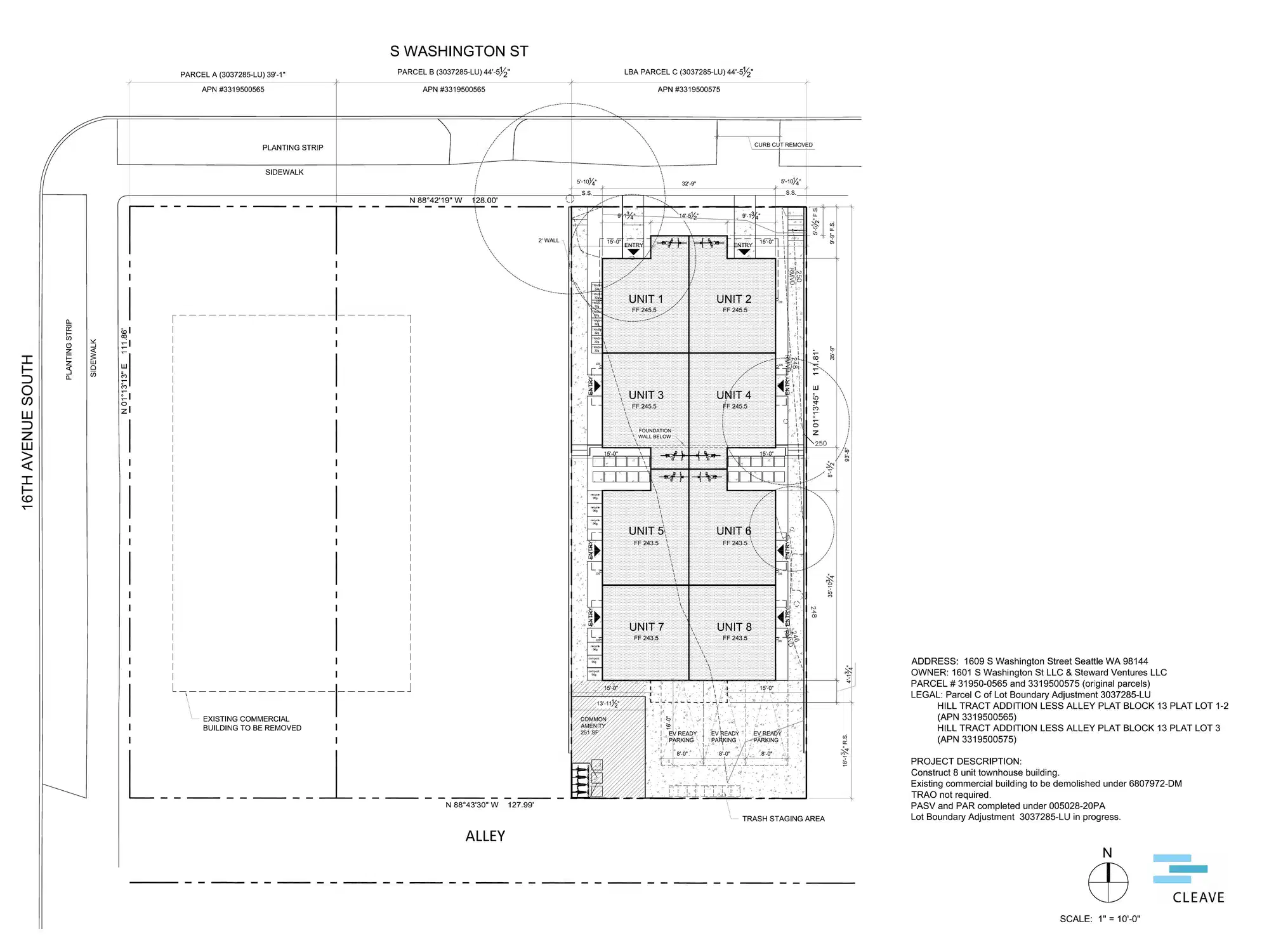Site plan for 1609 S Washington St