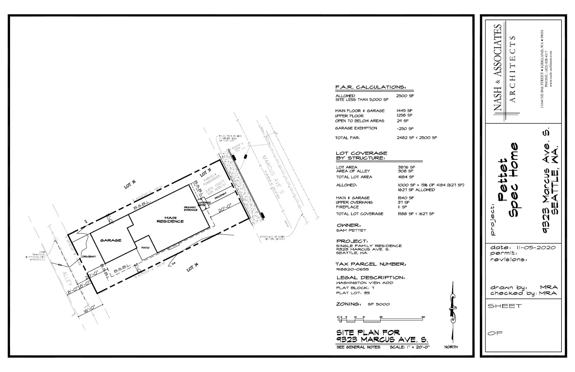 Site plan for 9323 Marcus Ave S