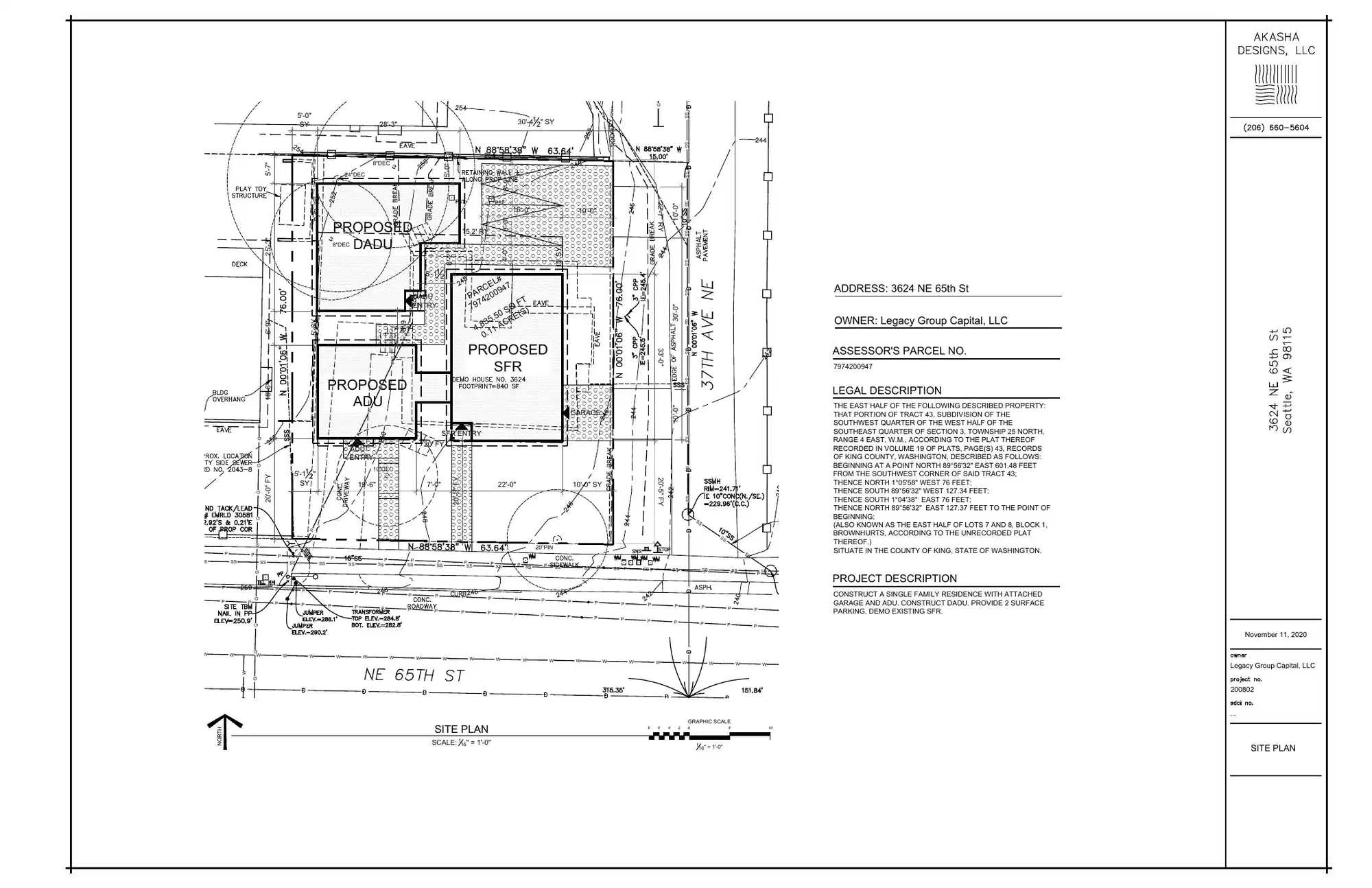 Site plan for 3624 NE 65th St