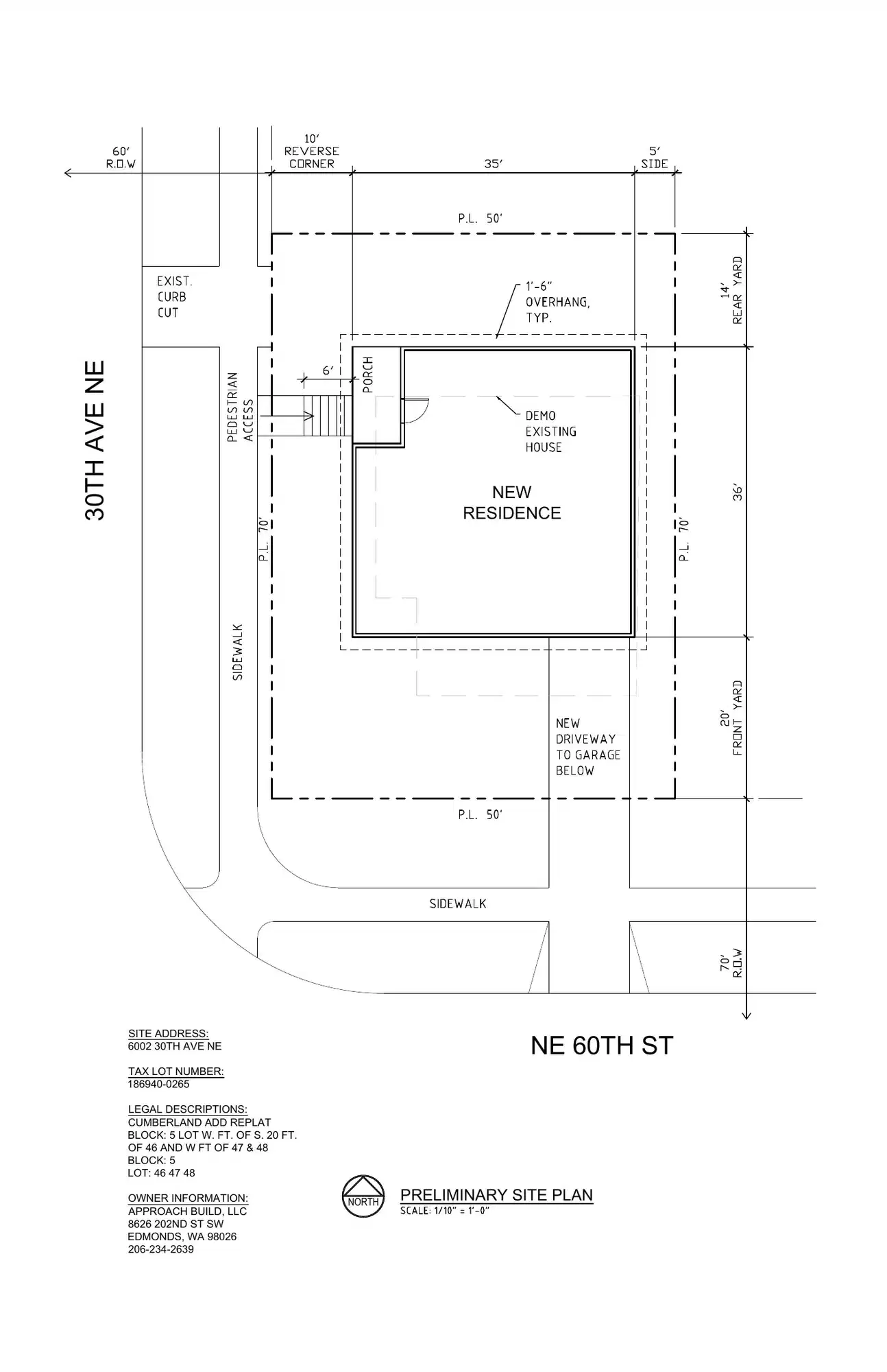 Site plan for 6002 30th Ave NE