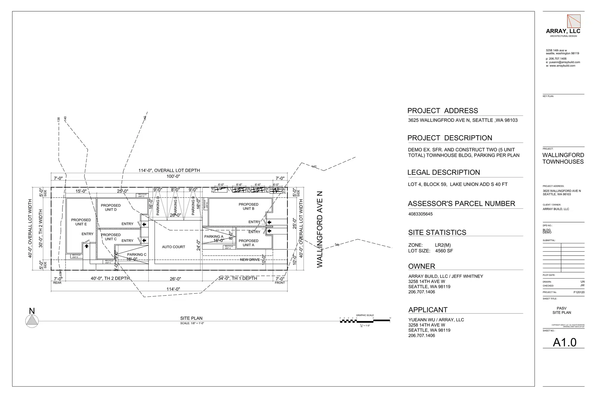 Site plan for 3627 Wallingford Ave N