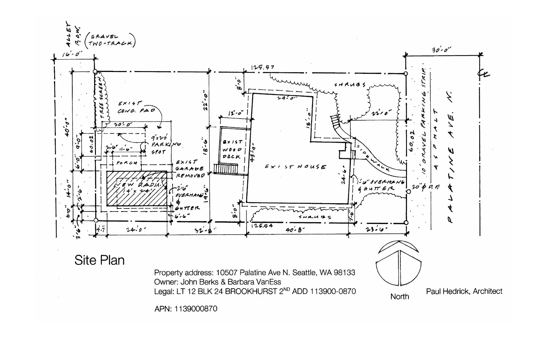 Site plan for 10507 Palatine Ave N