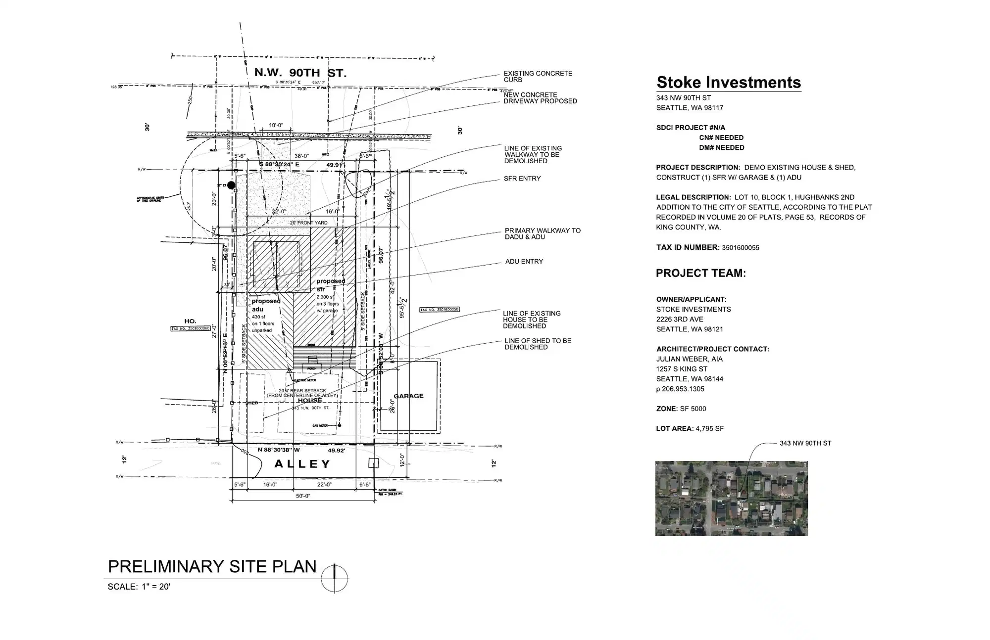 Site plan for 341 NW 90th St