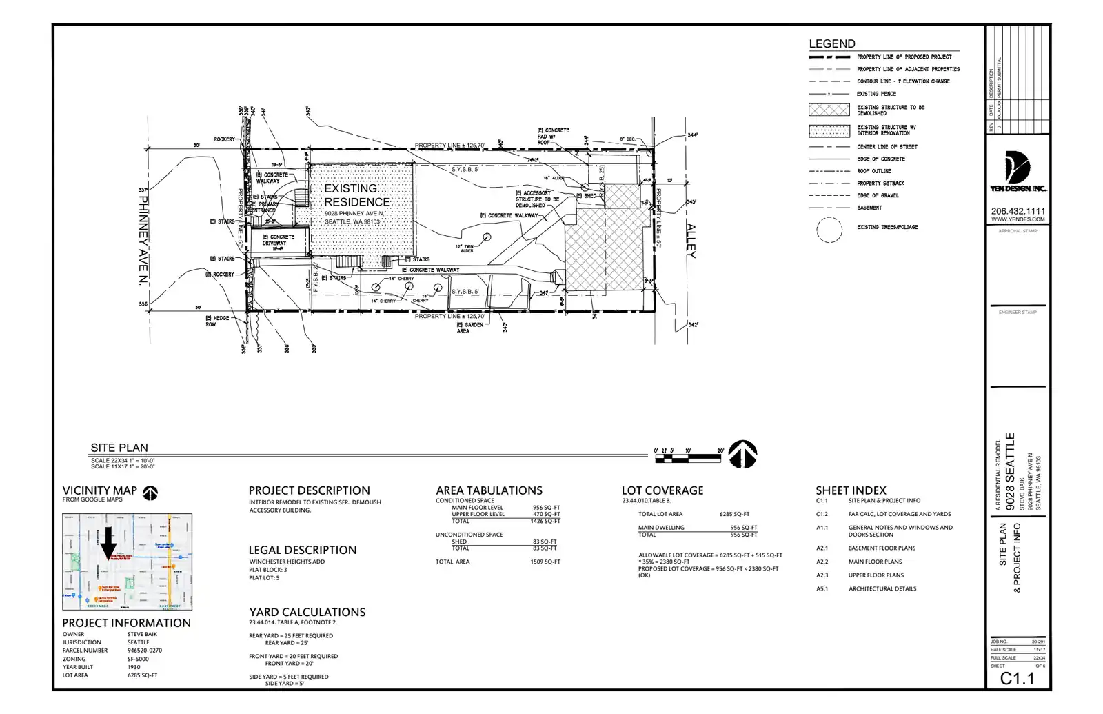 Site plan for 9028 Phinney Ave N