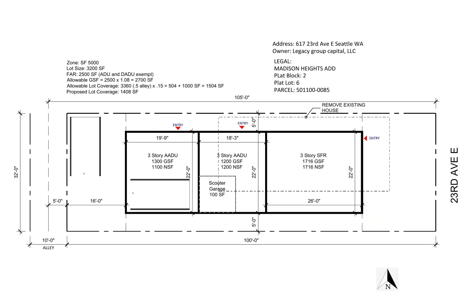 Site plan for 617 23rd Ave E