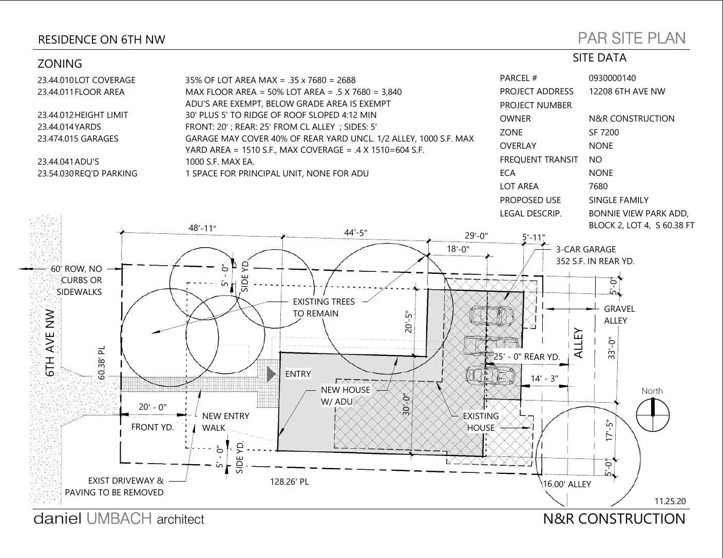 Site plan for 12208 6th Ave NW