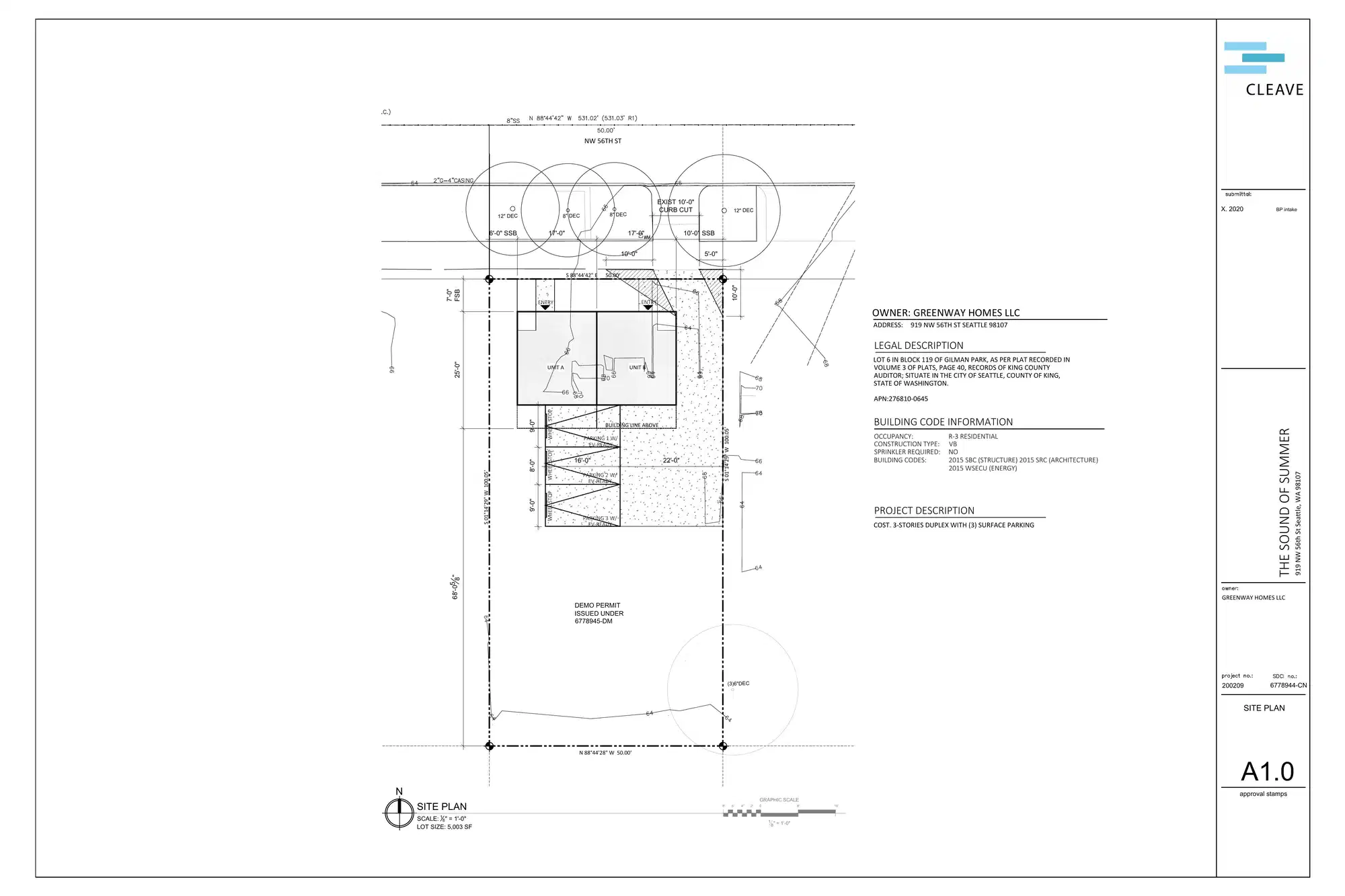 Site plan for 921 NW 56th St