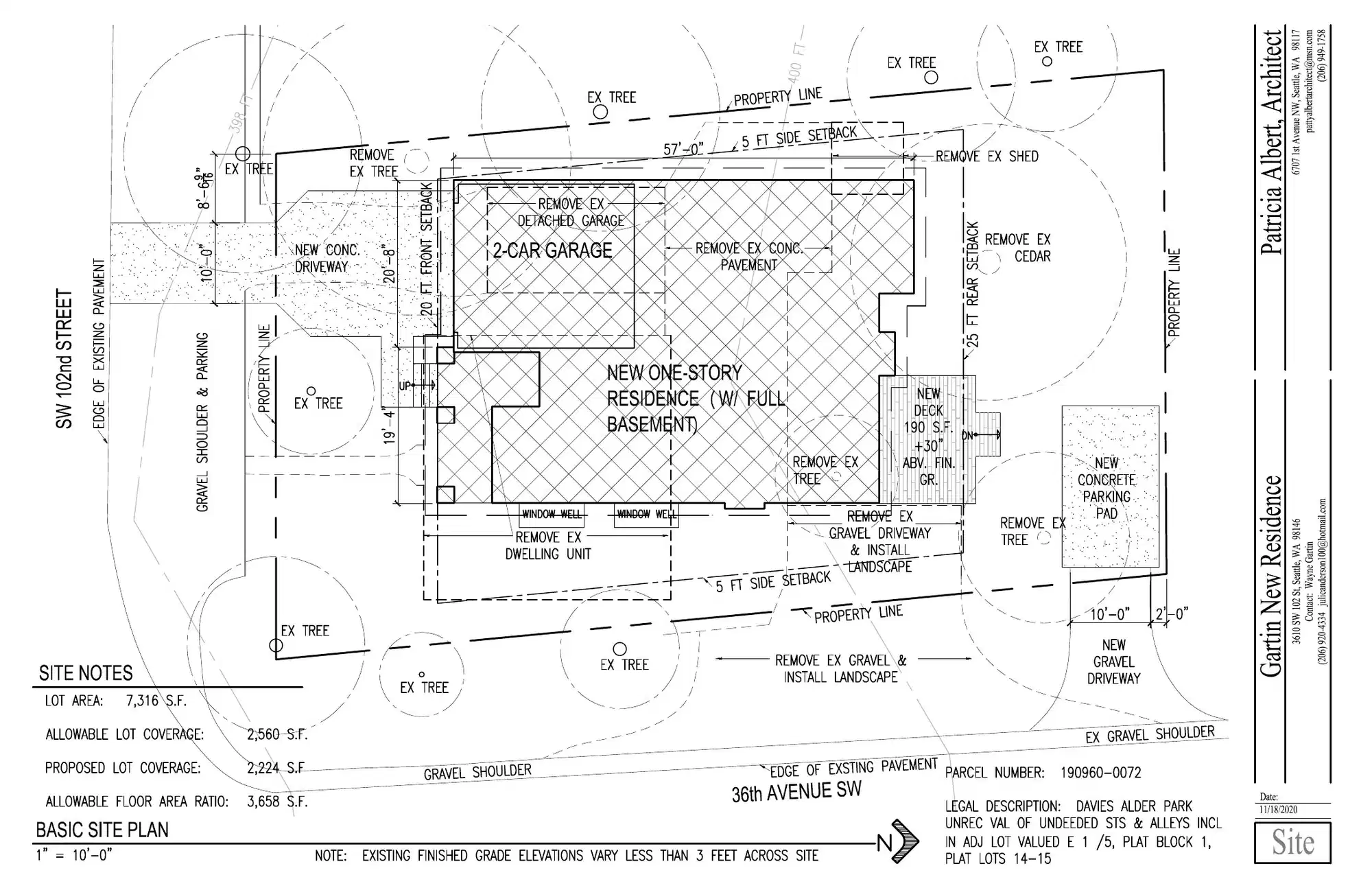 Site plan for 3610 SW 102nd St