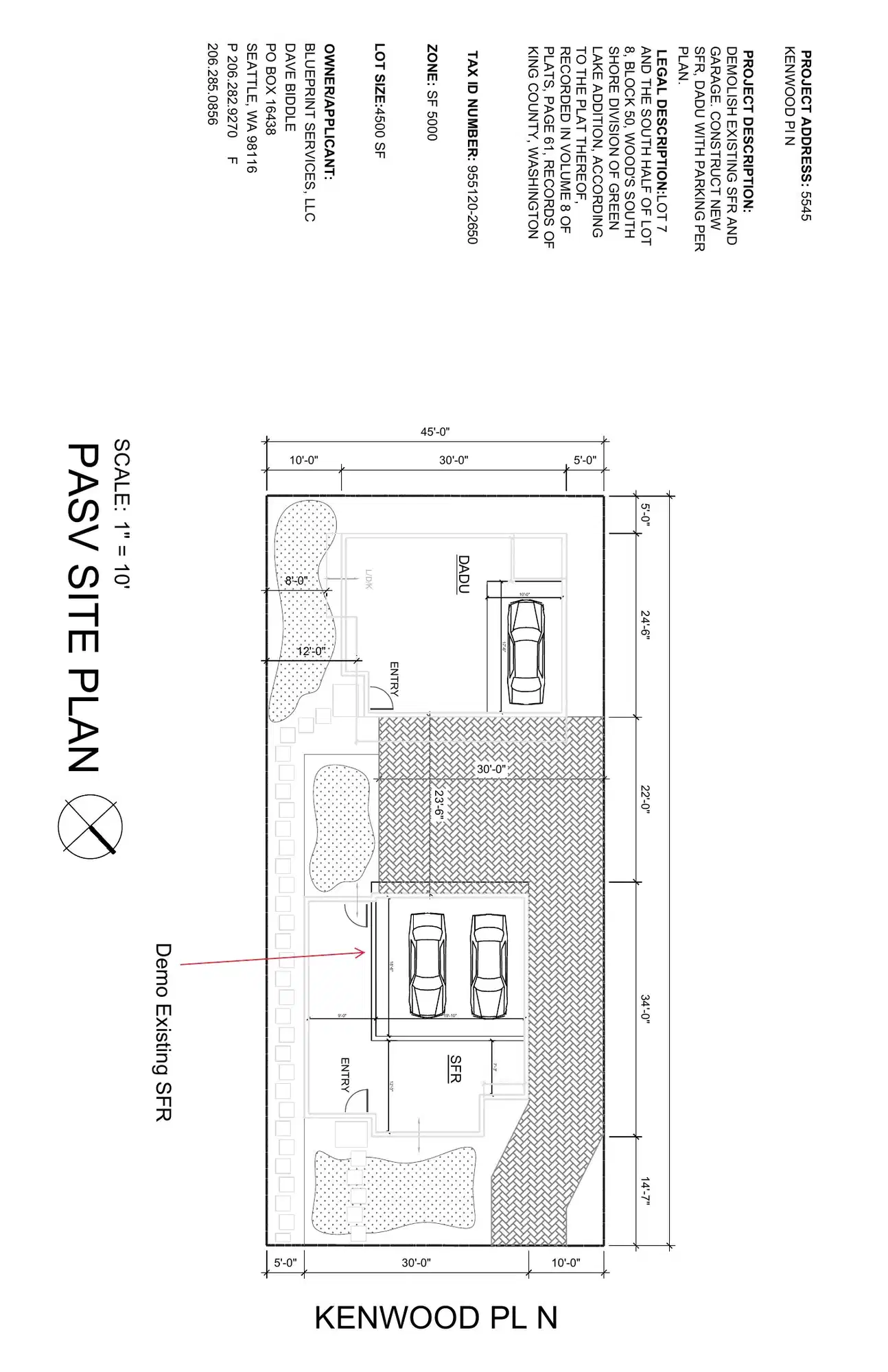 Site plan for 5545 Kenwood Pl N