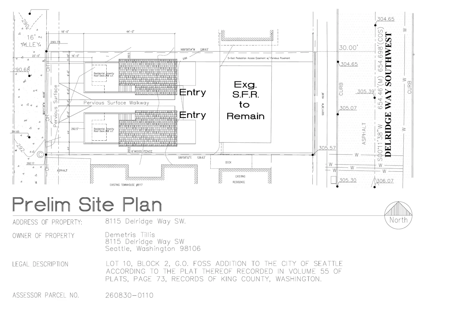 Site plan for 8115 Delridge Way SW