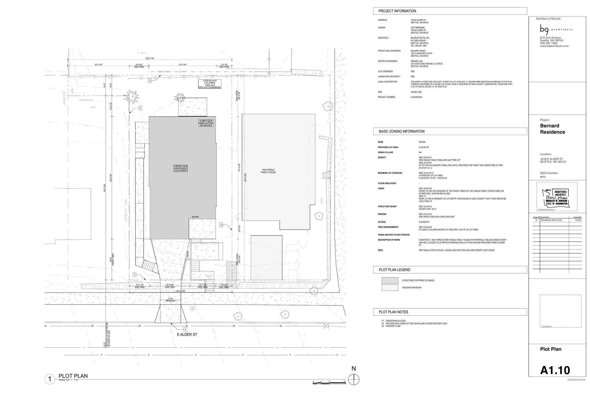 Site plan for 1618 E Alder St