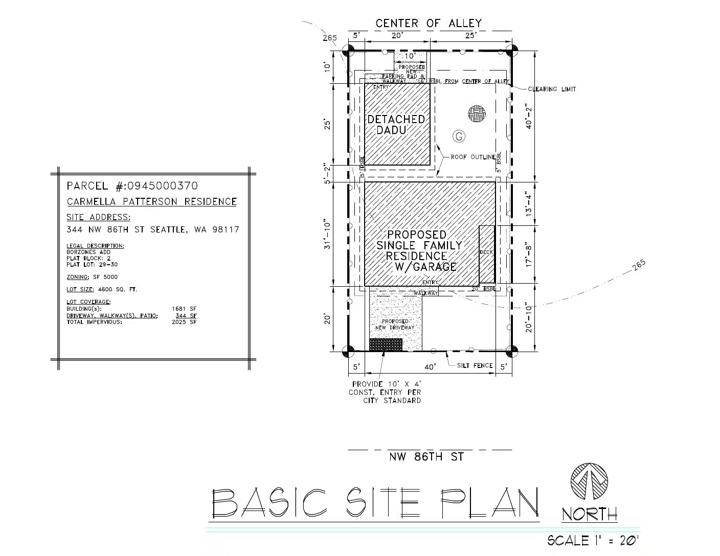 Site plan for 344 NW 86th St