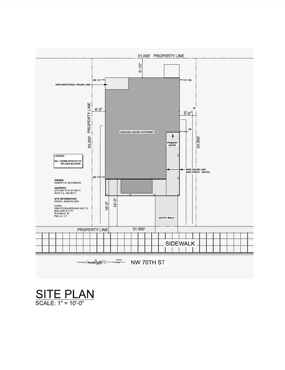 Site plan for 2711 NW 70th St