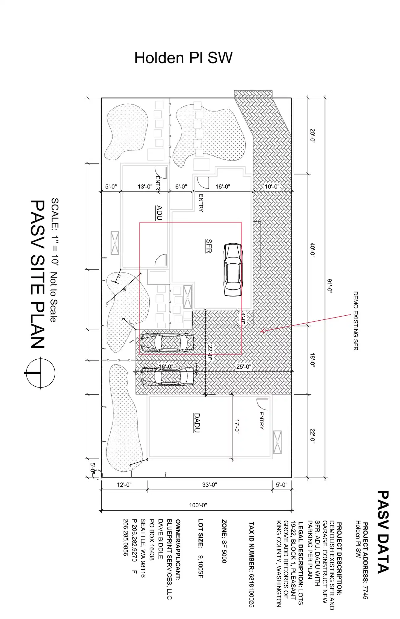 Site plan for 7745 Holden Pl SW