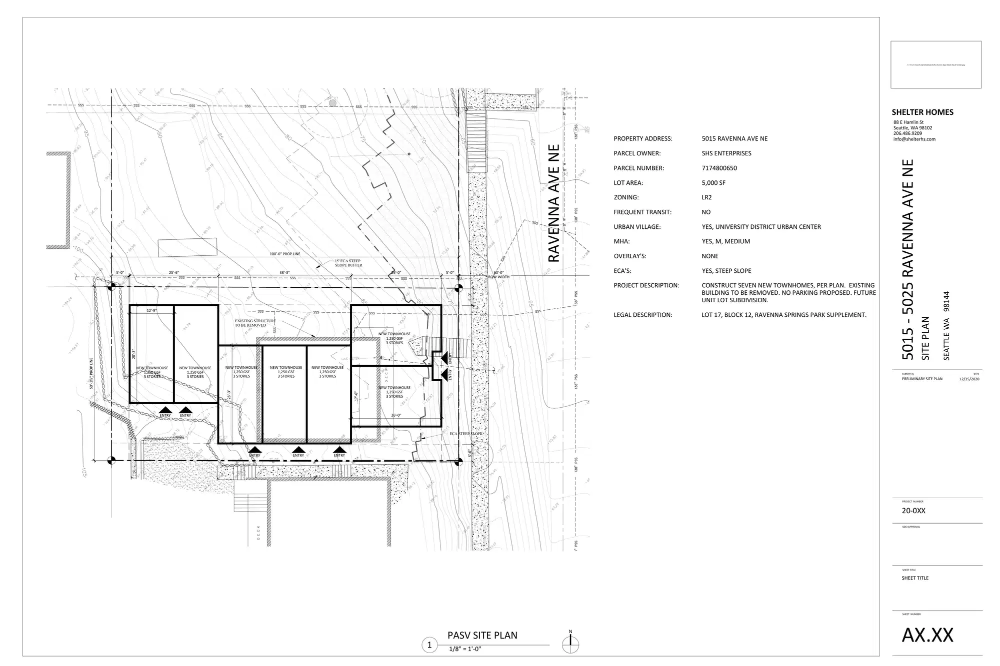 Site plan for 5015 Ravenna Ave NE