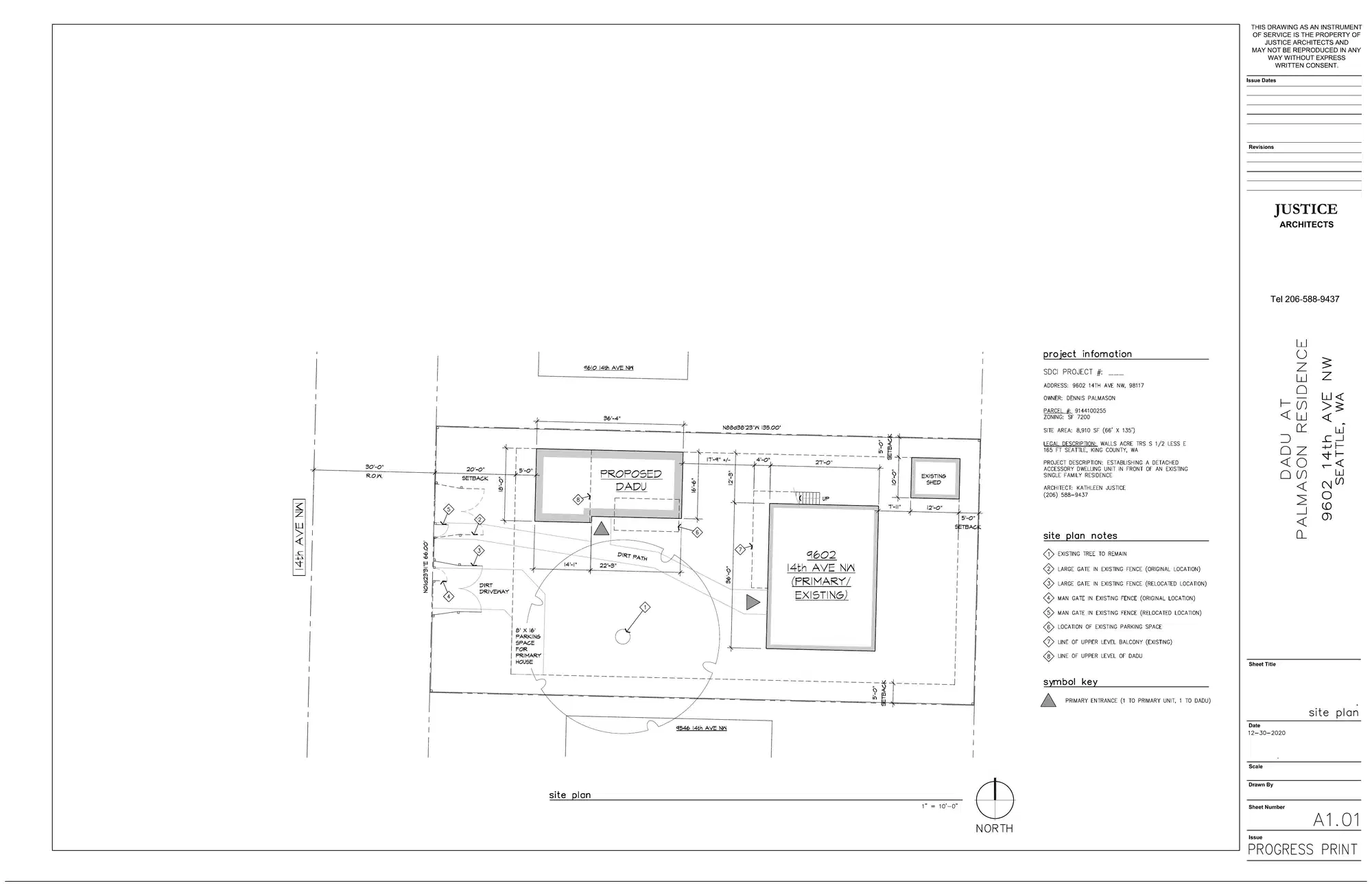 Site plan for 9604 14th Ave NW