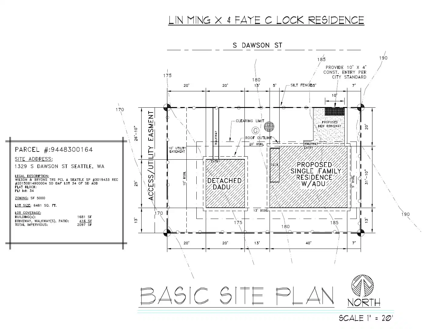 Site plan for 1329 S Dawson St
