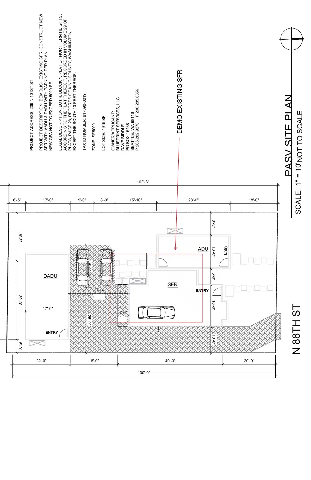 Site plan for 209 N 101st St