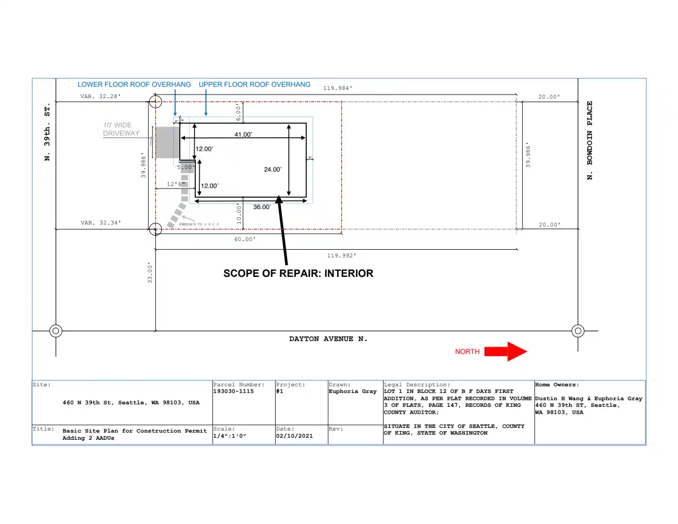 Site plan for 460 N 39th St