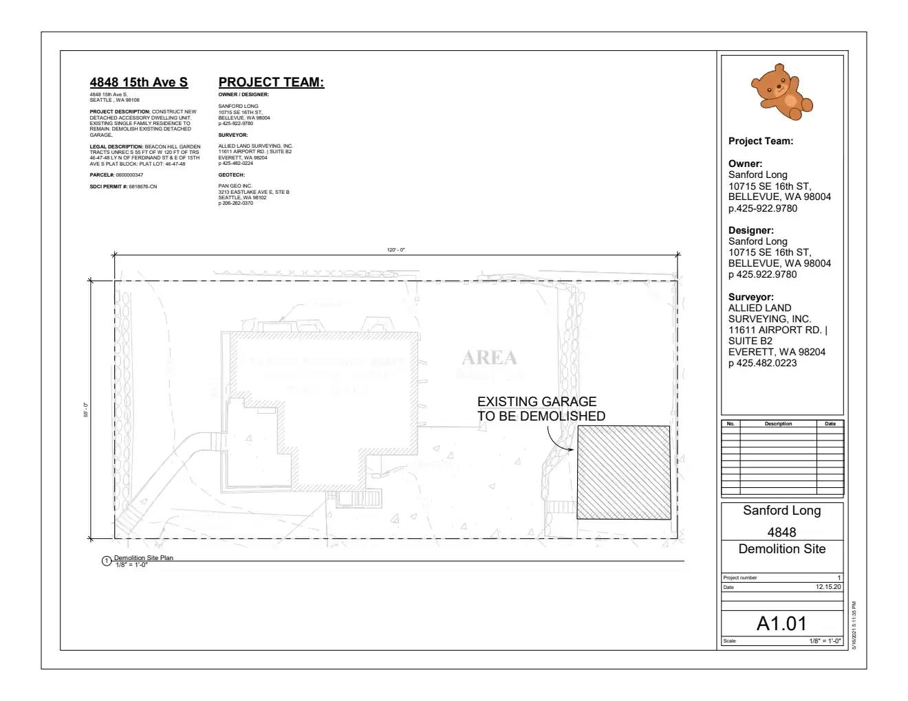 Site plan for 1510 S Ferdinand St