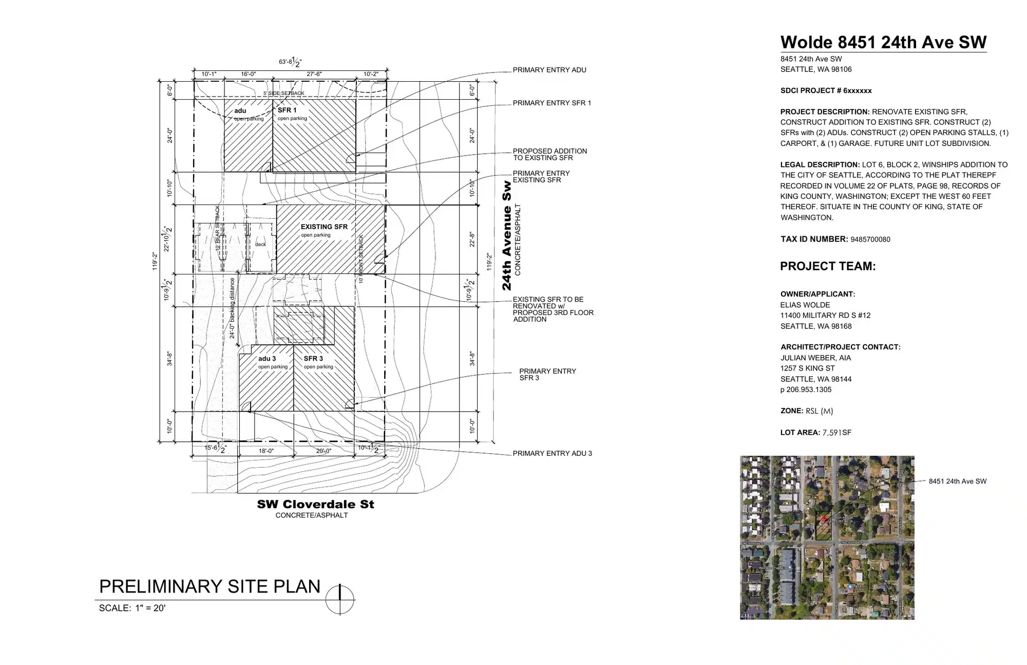Site plan for 8451 24th Ave SW