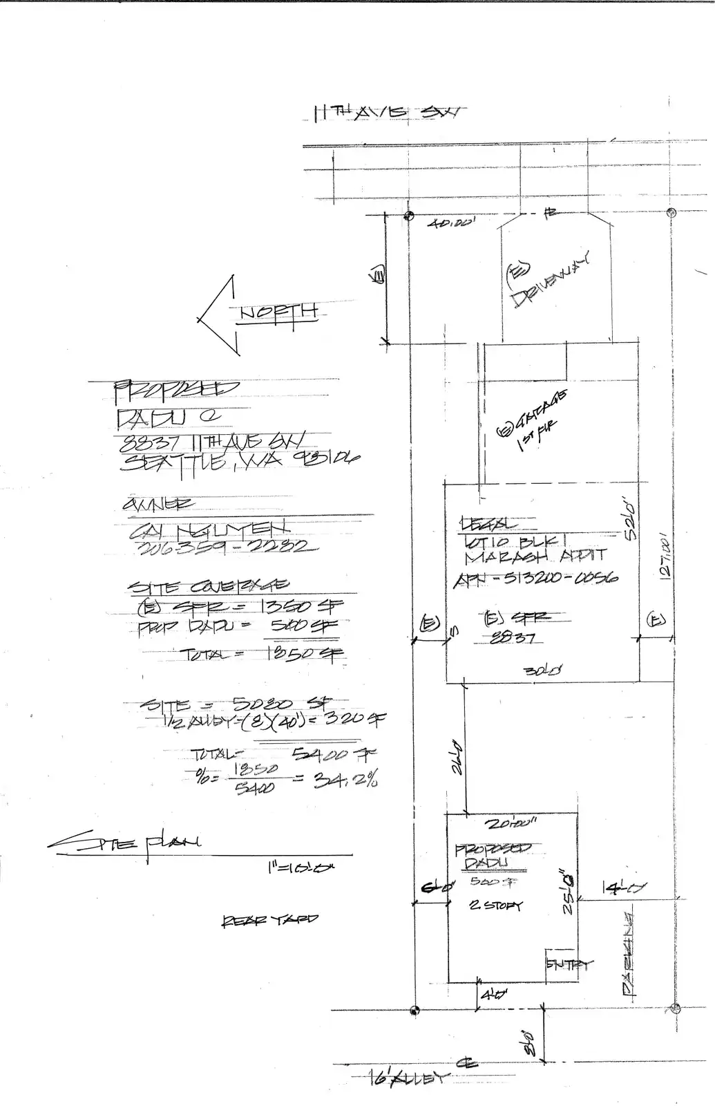Site plan for 8839 11th Ave SW