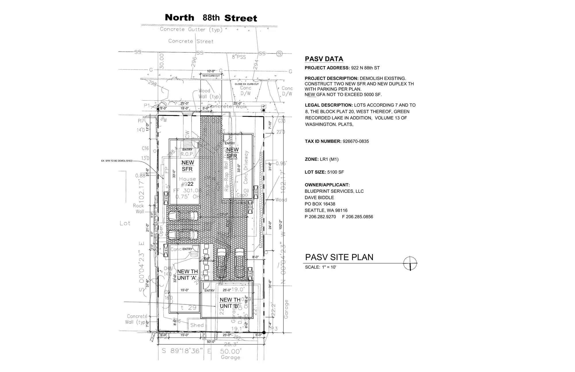 Site plan for 922 N 88th St