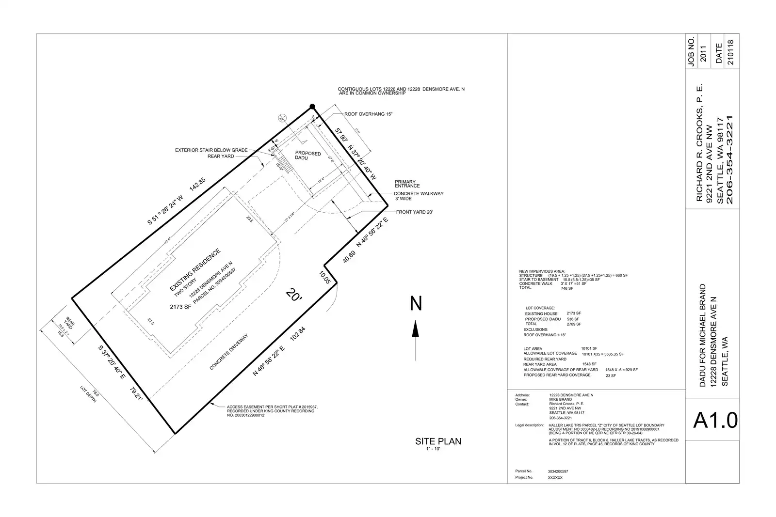 Site plan for 12228 Densmore Ave N