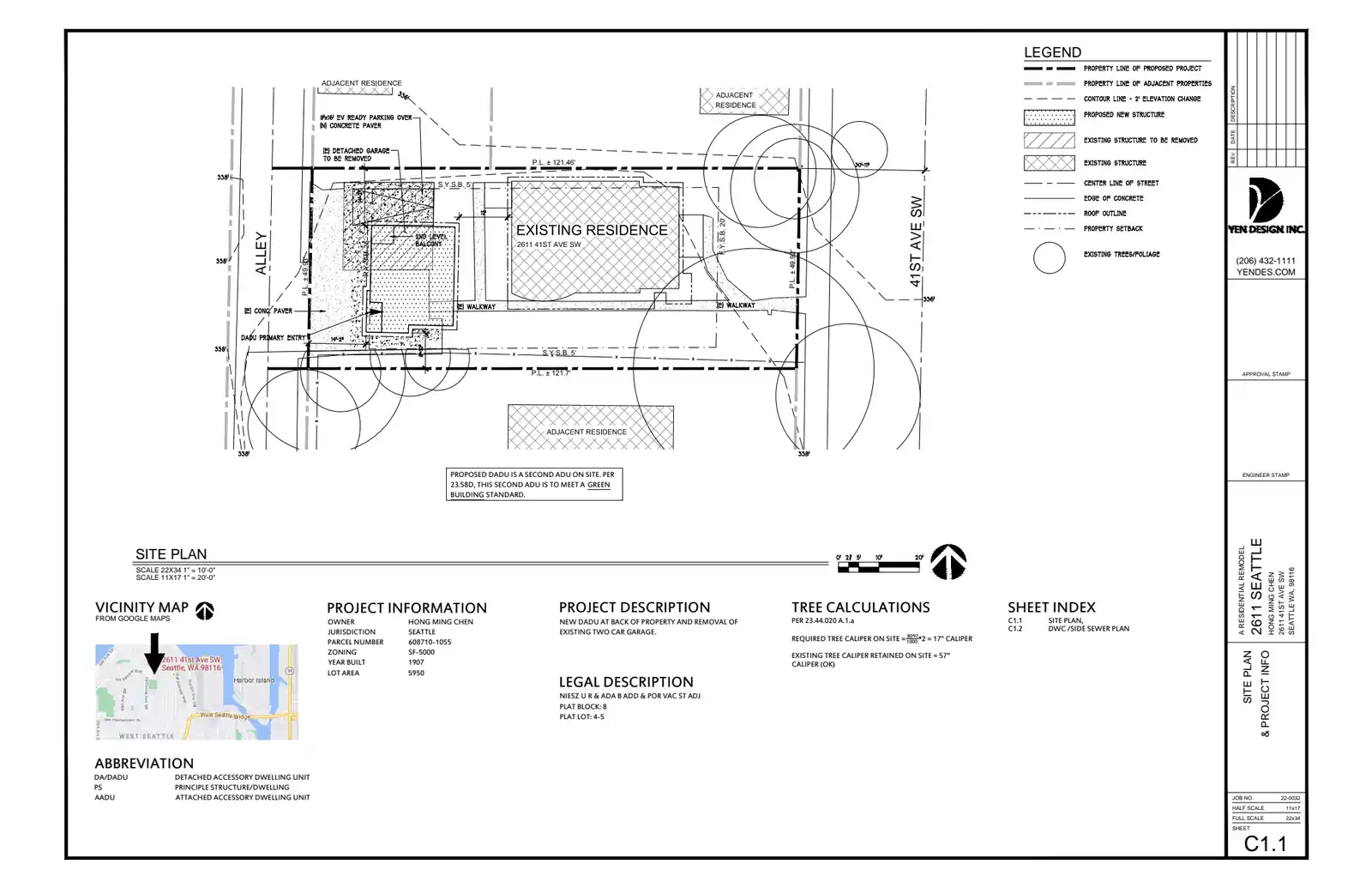 Site plan for 2611 41st Ave SW