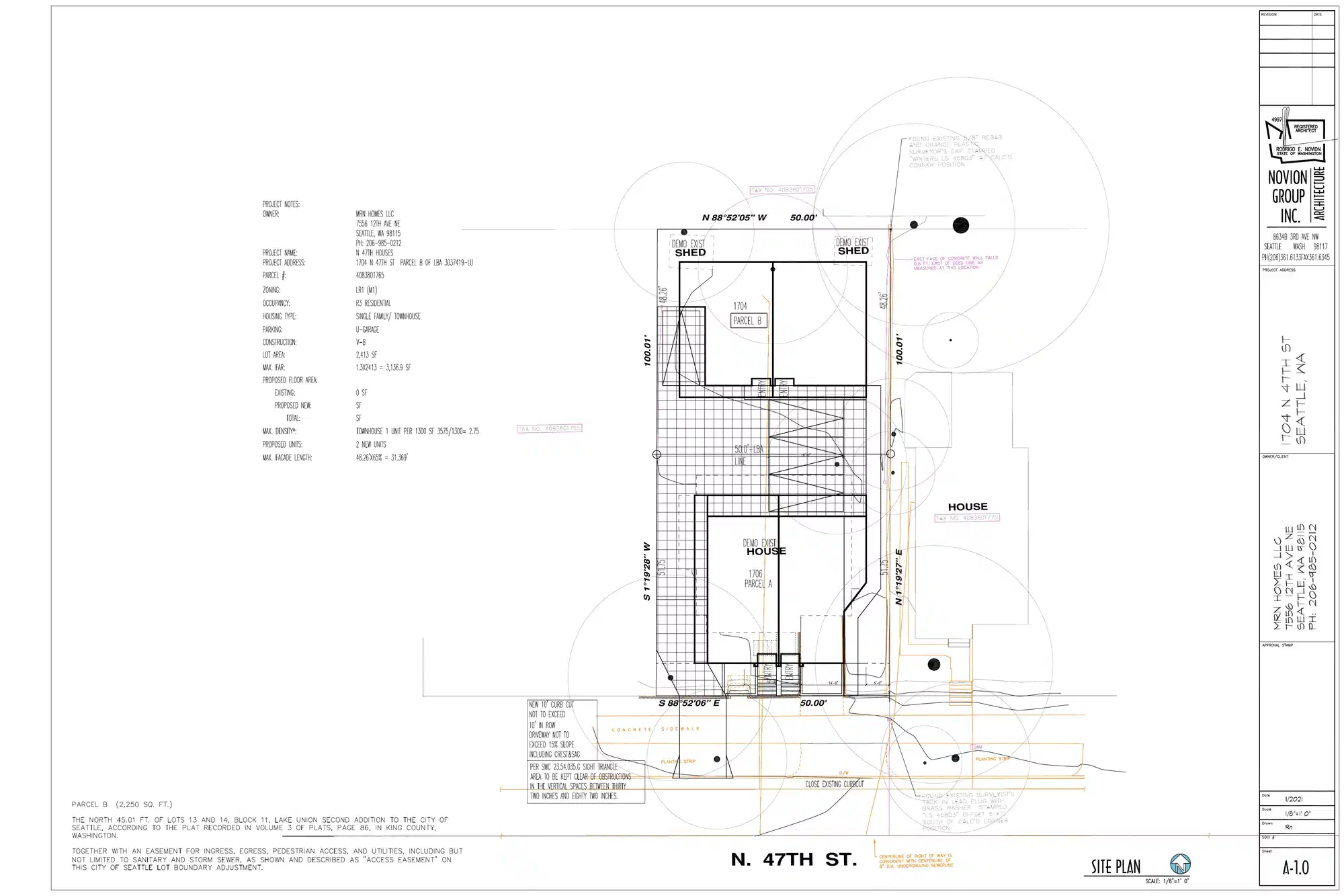 Site plan for 1704 N 47th St
