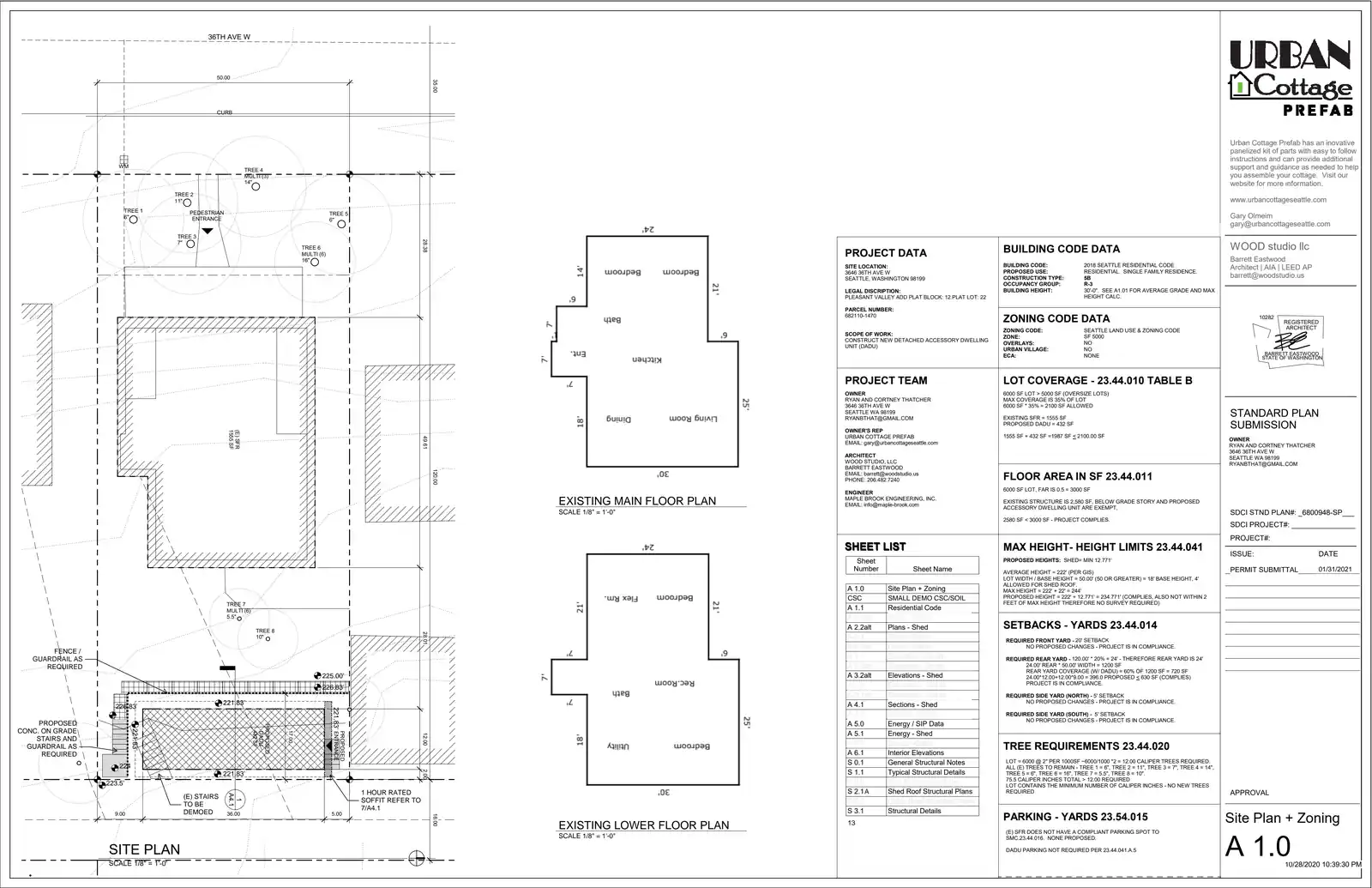 Site plan for 3646 B 36th Ave W