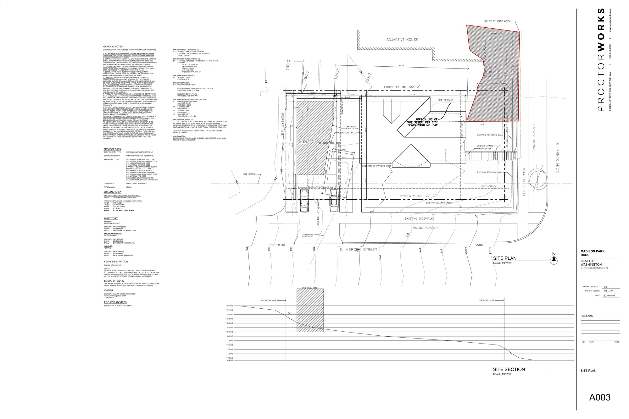 Site plan for 601 27th Ave E