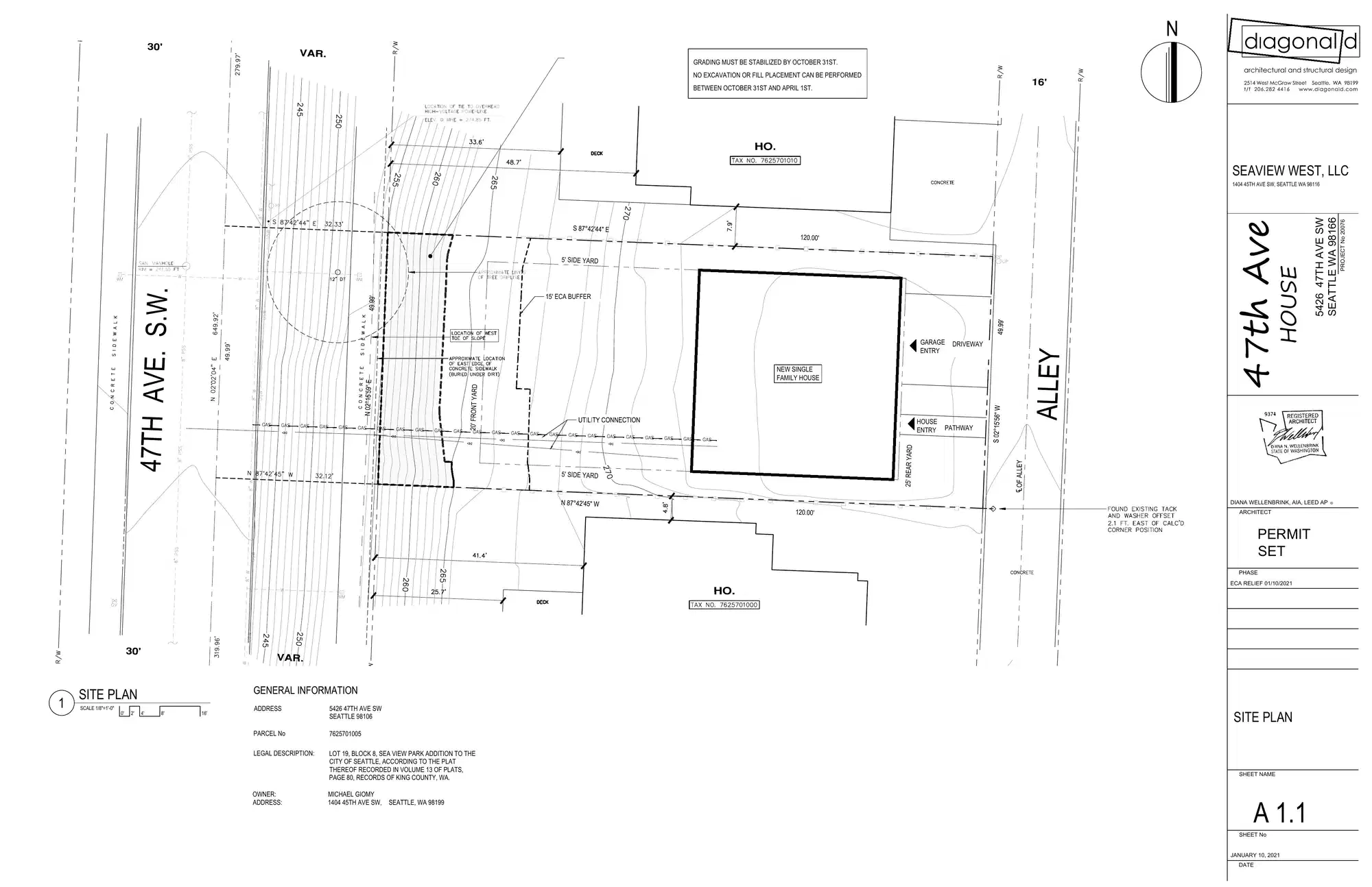 Site plan for 5426 47th Ave SW