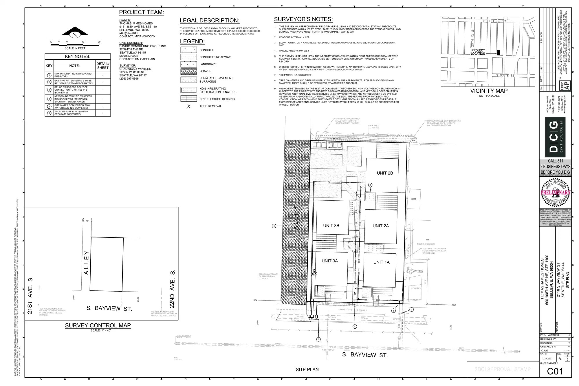 Site plan for 2112 S Bayview St