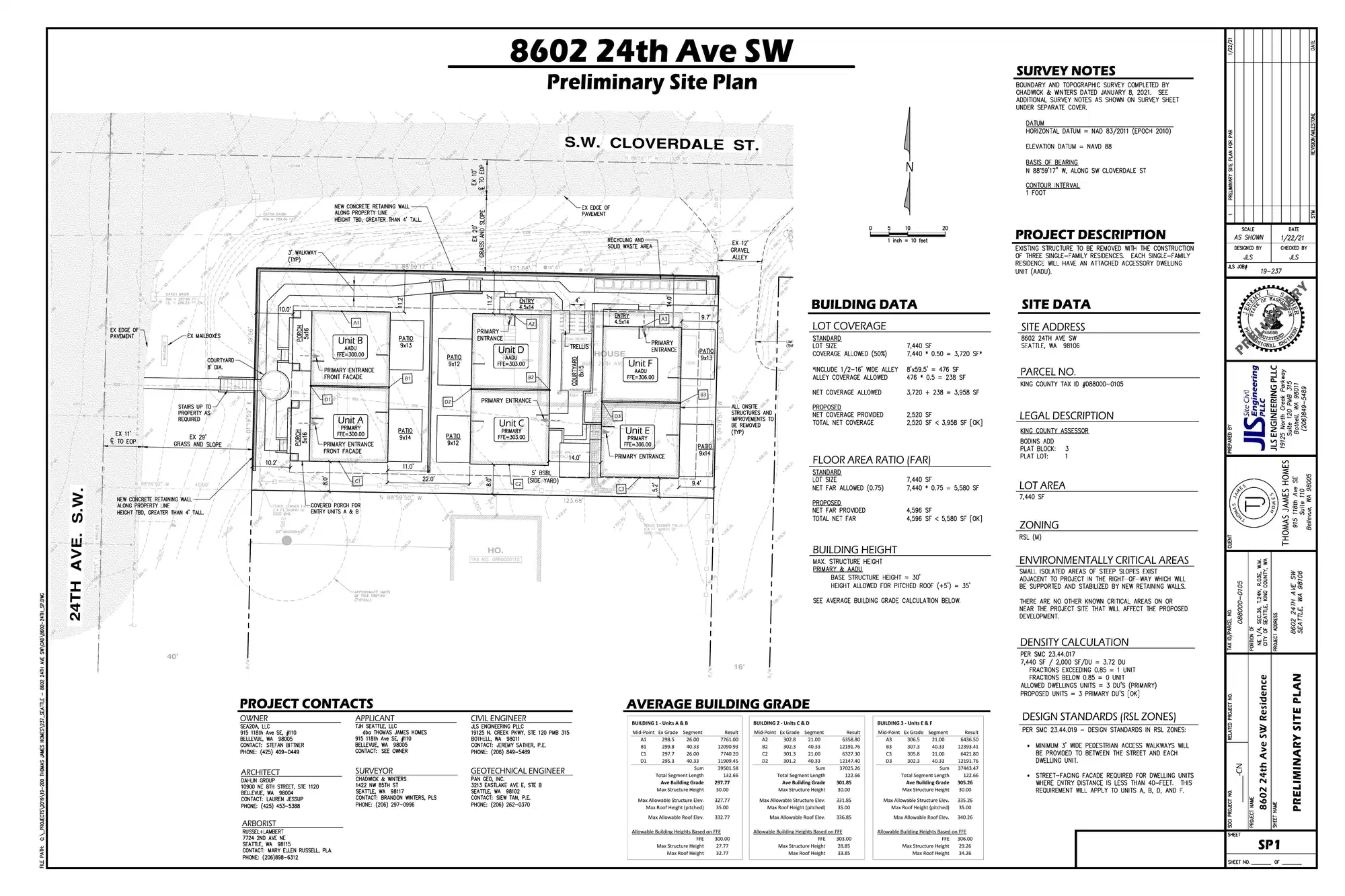Site plan for 8602 24th Ave SW