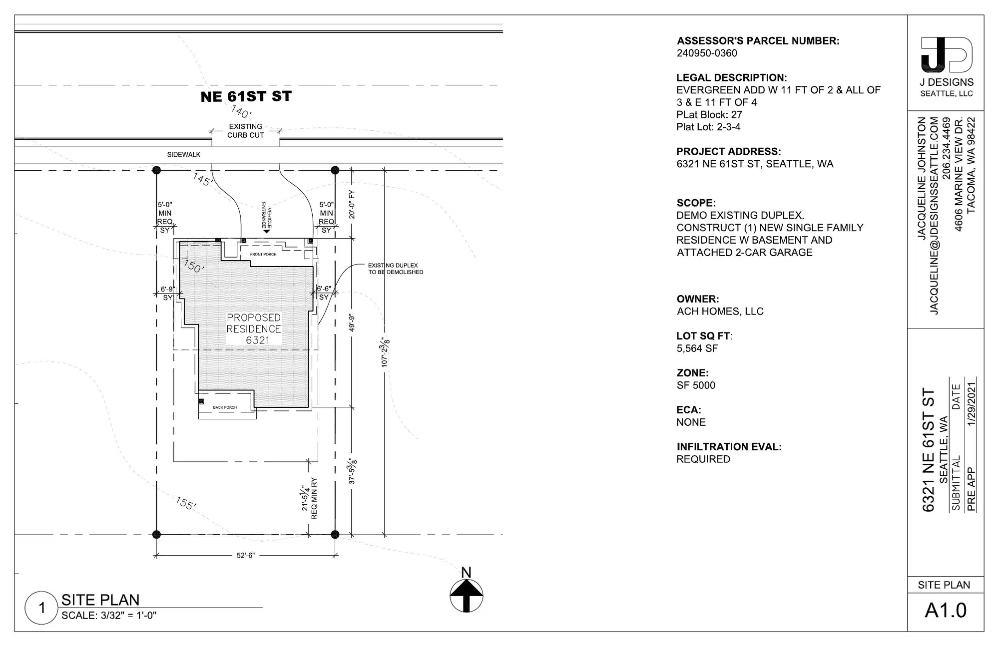 Site plan for 6321 NE 61st St