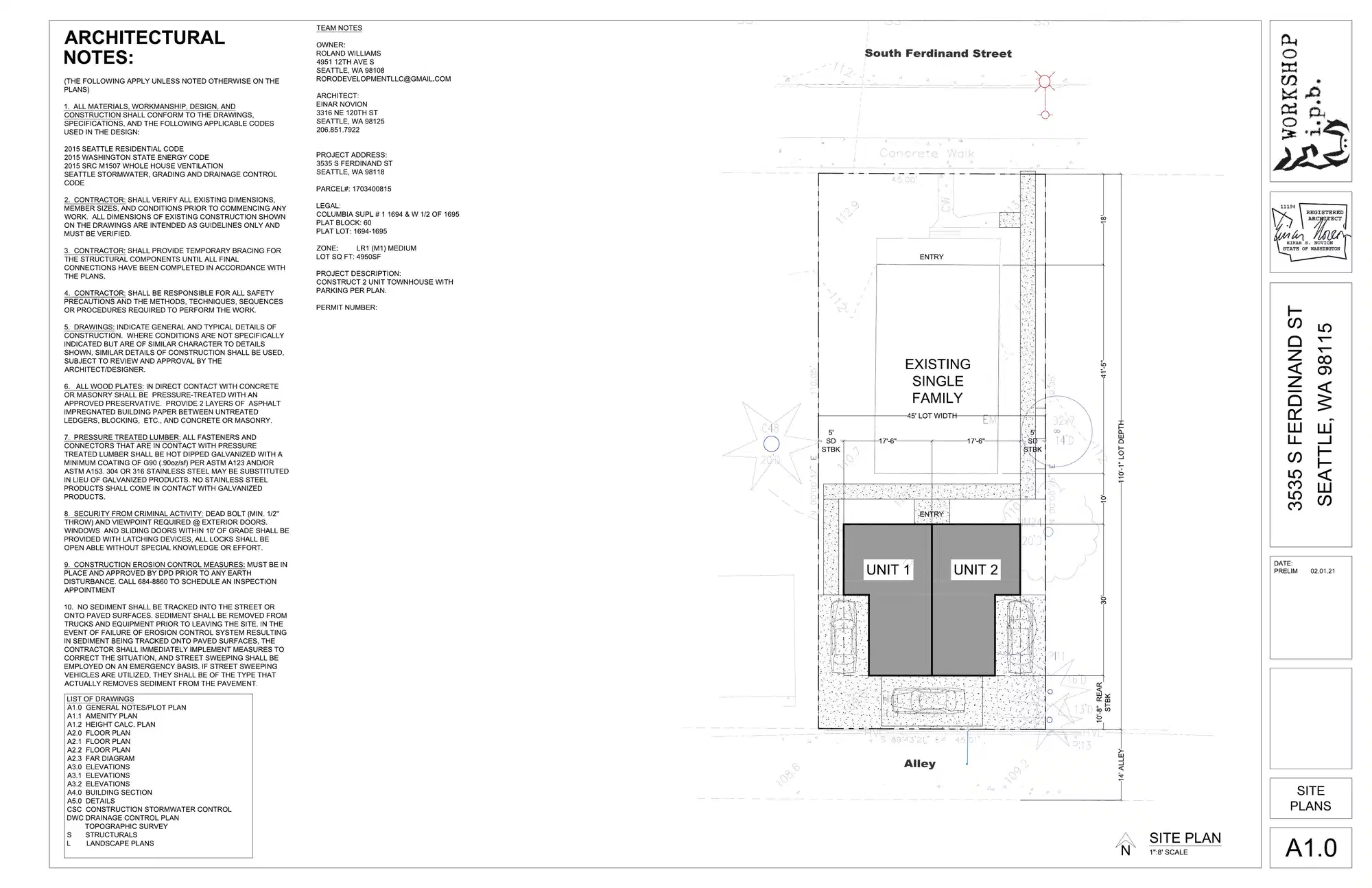 Site plan for 3535 S Ferdinand St