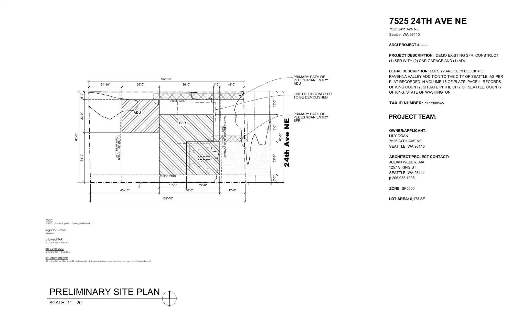 Site plan for 7525 24th Ave NE