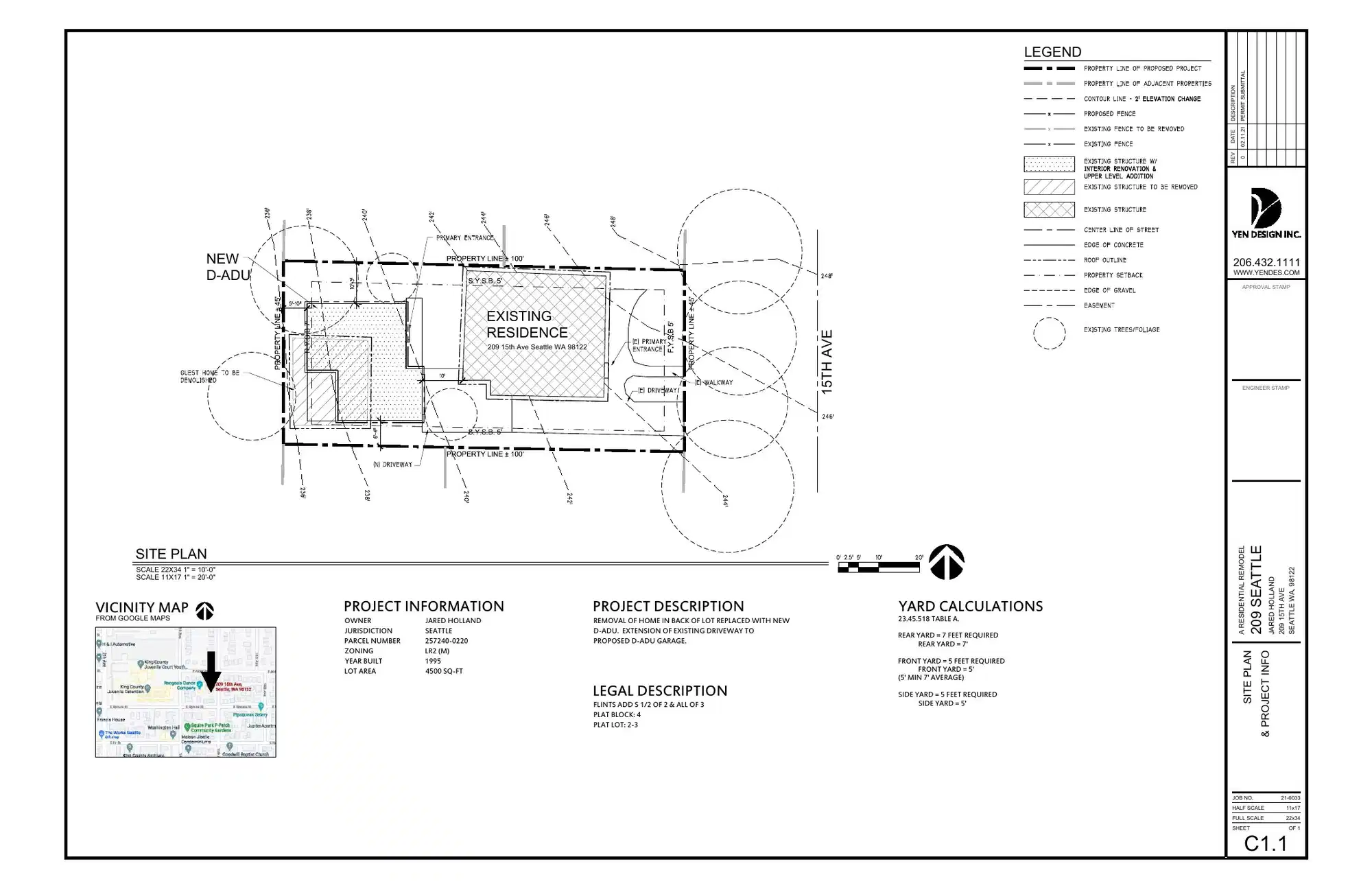 Site plan for 209 15th Ave