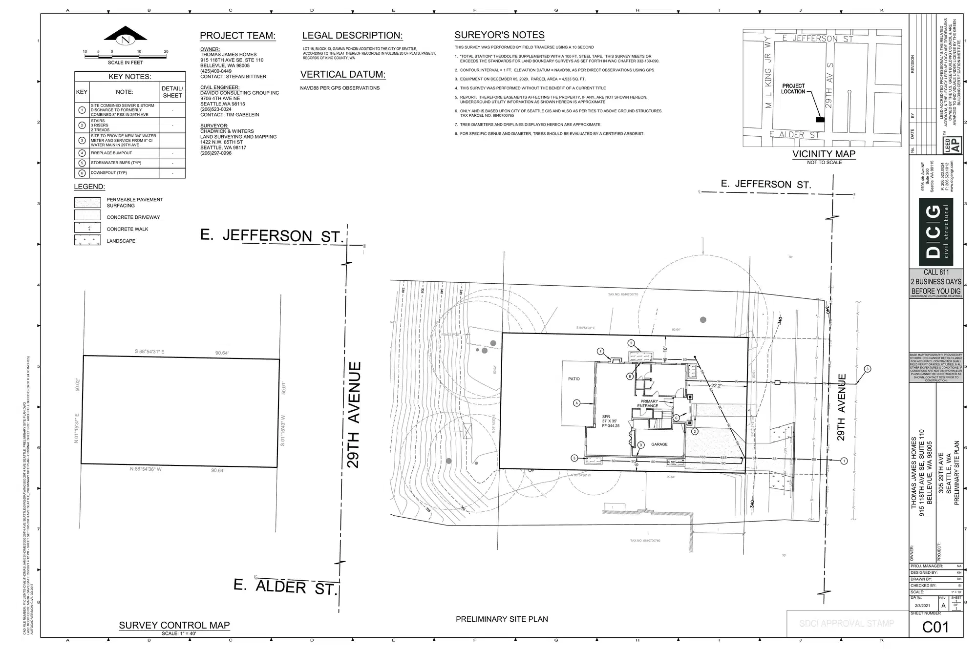 Site plan for 307 29th Ave